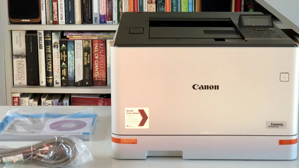 Canon i-Sensys LBP663Cdw renkli A4 lazer yazıcı, arka bağlantı noktaları görünür