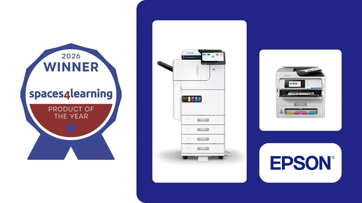 Eğitim ortamında kullanılan Epson renkli püskürtmeli çok fonksiyonlu yazıcı görseli