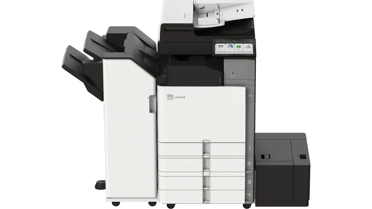 Lexmark 9-Serisi A3 yazıcı ve bulut hizmetlerini tanıtan tanıtım görseli
