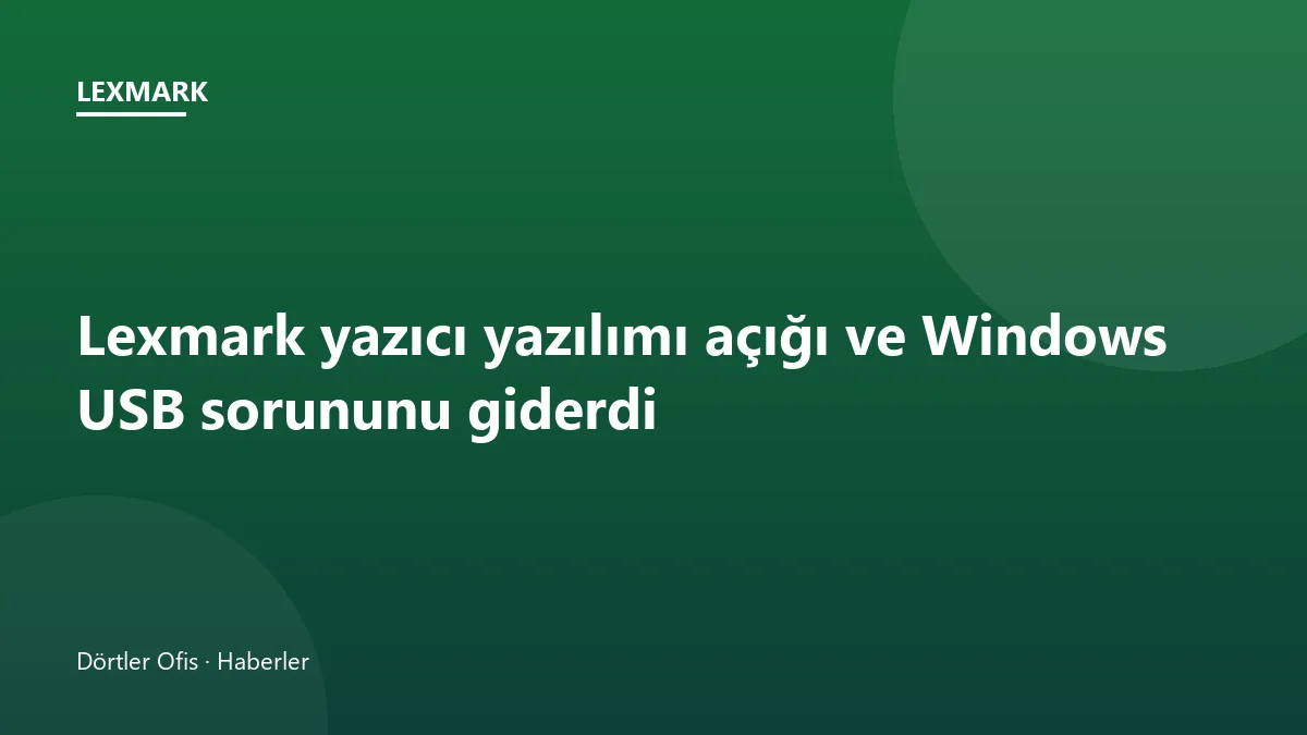 Lexmark yazıcı panelinde ürün yazılımı güncelleme ekranı ve sürüm bilgisi