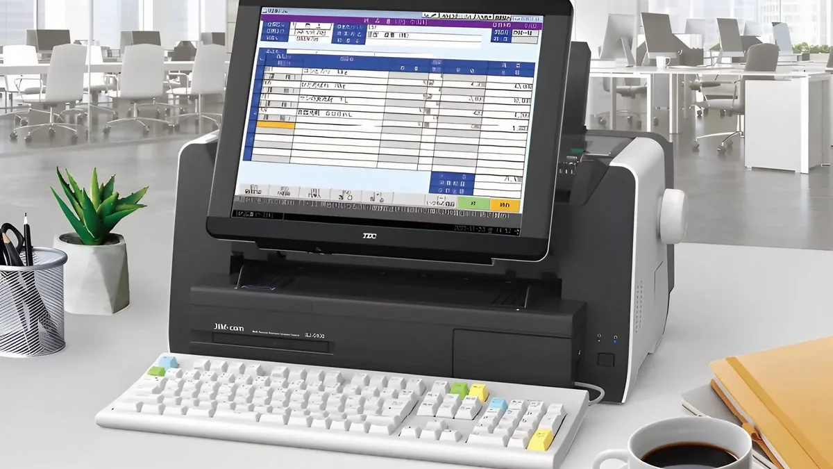 Toshiba Jimucon SJ-9500 yazıcı ve dokunmatik ekranı tek gövdede toplayan sistem