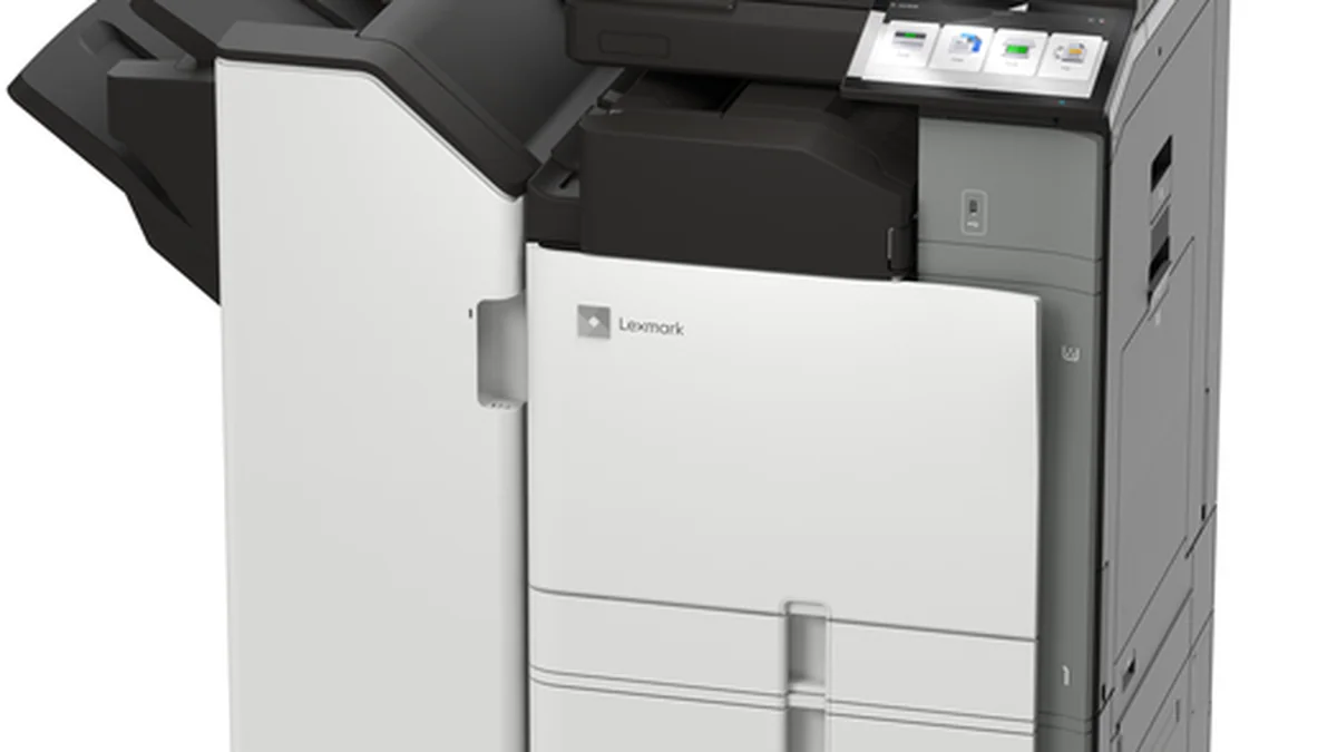 Xerox ve Lexmark logolu A3 çok fonksiyonlu yazıcıyı gösteren tanıtım görseli